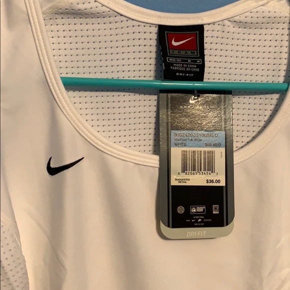 Nike White Tank Dri-Fit Size M - Picture 2 of 3
